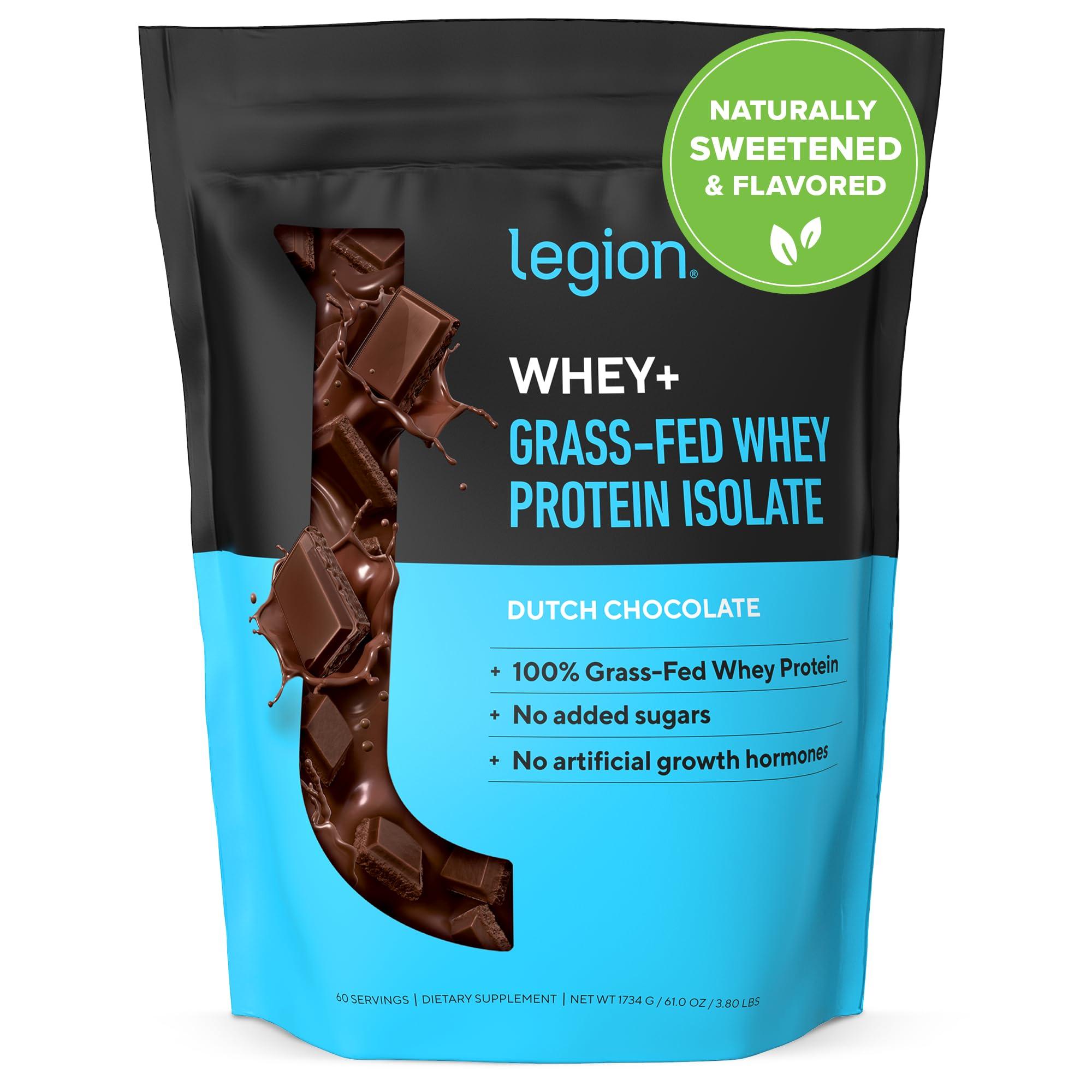 LEGION LEGION Whey+ Whey Protein Powder (Chocolate Peanut Butter) - Low Calorie Whey Isolate Protein Powder - Non-GMO, Lactose-Free, Sugar-Free Whey Protein Isolate Powder - Grass Fed Protein (78 Servings)