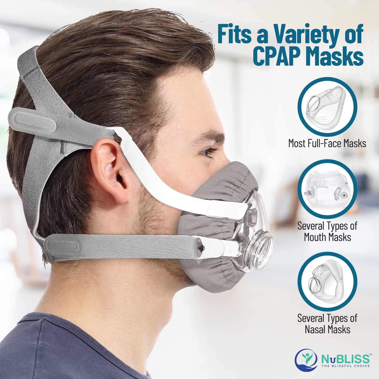 NuBliss CPAP Mask Liners - FSA & HSA Eligible 4-Pack Soft Cushion Mask Cover Compatible with F20 & F10 Mask, A Variety of Nasal Masks, Mouth Masks, and Most Full Face Masks - Washable, Reusable, Lightweight