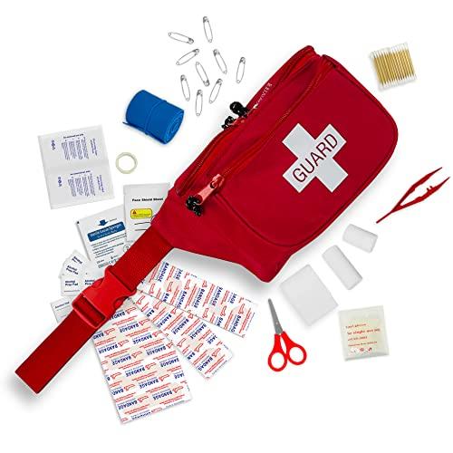 ASA TECHMED ASA TECHMED Lifeguard First Aid Kit - Includes Lifeguard Fanny Pack/Hip Pack, CPR Kit and 72-Piece First Aid Kit Red