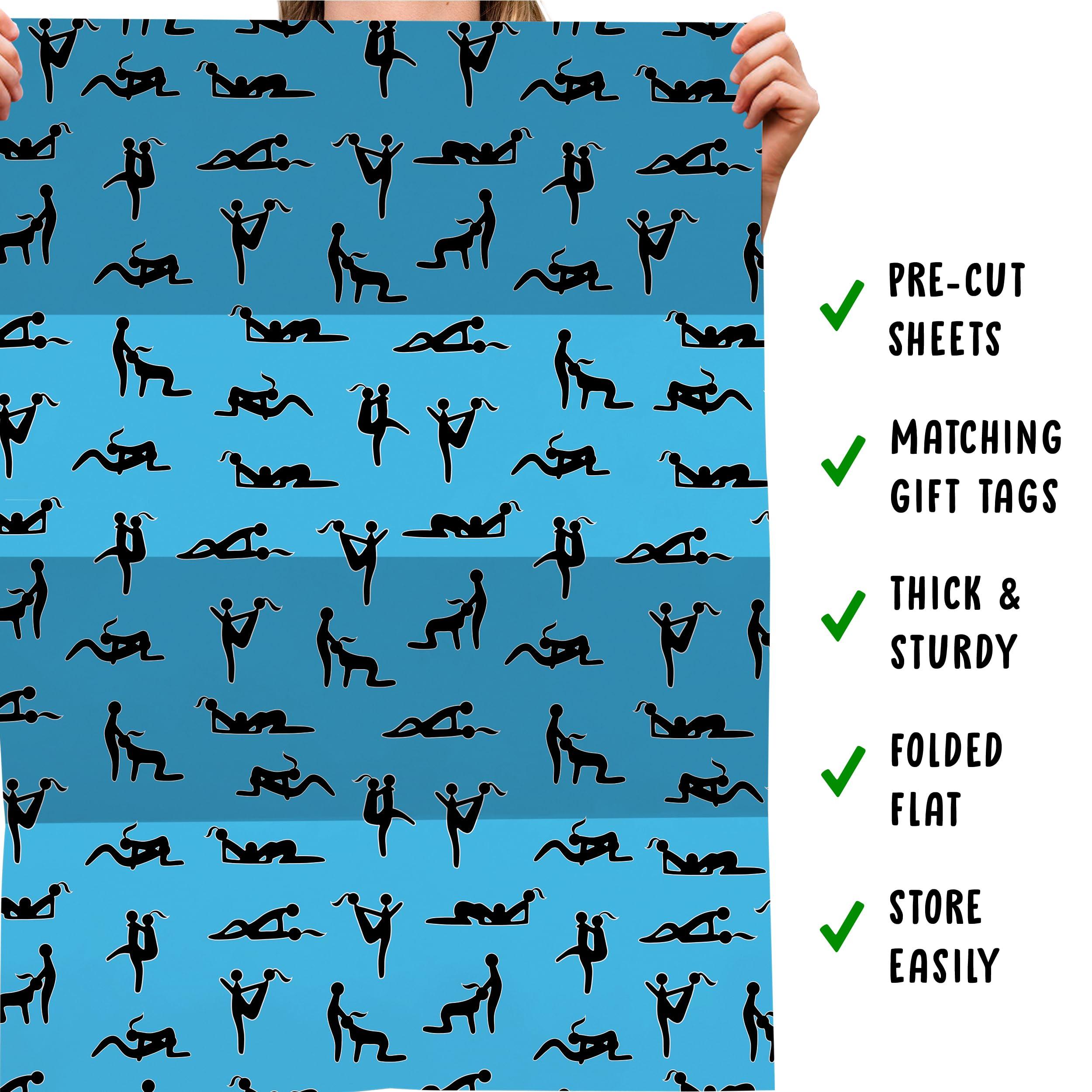 CENTRAL 23 Anniversary Wrapping Paper - Funny Rude Gift Wrap For Wife Husband Partner - Bridal Shower Wrapping Paper For Women - Funny Christmas Wrapping Paper - Valentines Wrapping Paper - Comes With Stickers