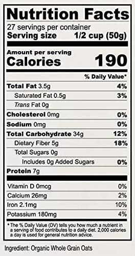 Anthony's Anthony's Organic Rolled Oats, 3 lb, Gluten Free, Non GMO, Old Fashioned, Whole Grain