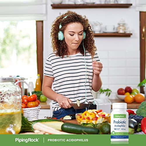 Piping Rock Piping Rock Probiotic Acidophilus Capsules for Women and Men | 3 Billion Live Cultures | 120 Pills | 14 Strains Supplement | Non-GMO, Gluten Free