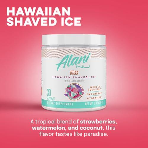 Alani Nu Alani Nu BCAA Hawaiian Shaved Ice | Branch Chain Essential Amino Acids | 2:1:1 Formula | Supplement Powder | Muscle Recovery Vitamins for Post-Workout | 30 Servings