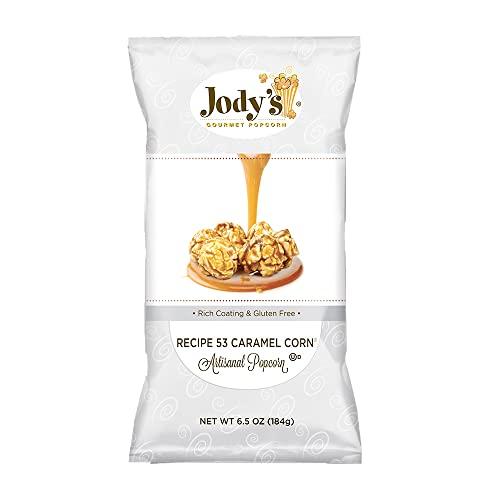 Jody's Gourmet Popcorn Jody’s Gourmet Popcorn Variety 6.5oz 4 Pack. Caramel Corn and Double Cheddar. Delicious, Rich, Savoury Popcorn. Gluten-Free, No Preservatives, Kosher Certified, Made with Non-GMO Popcorn Kernels