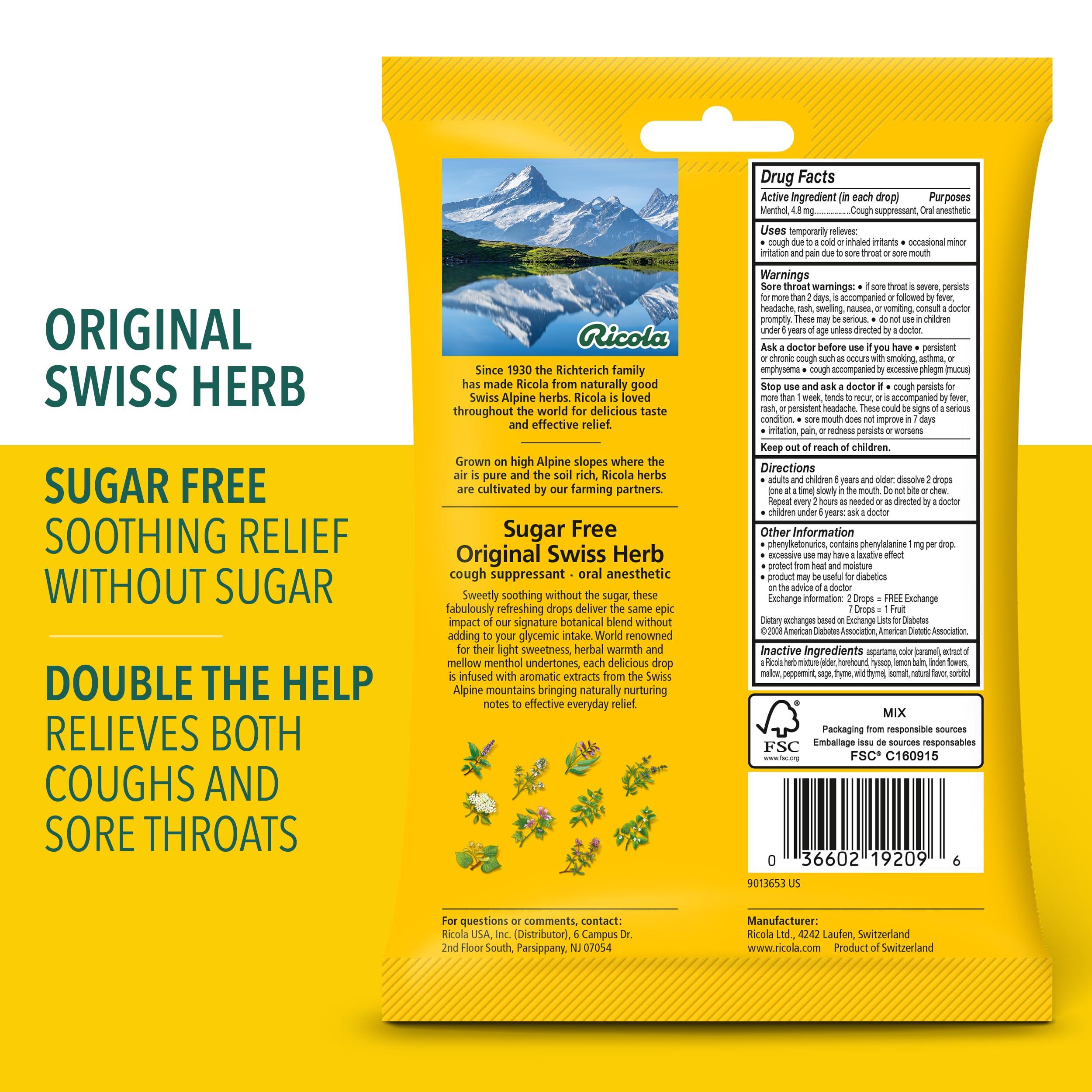 Ricola Ricola Berry Medley Throat Drops, 45 Count Sugar Free Original Herb Cough Drops, 19 Count