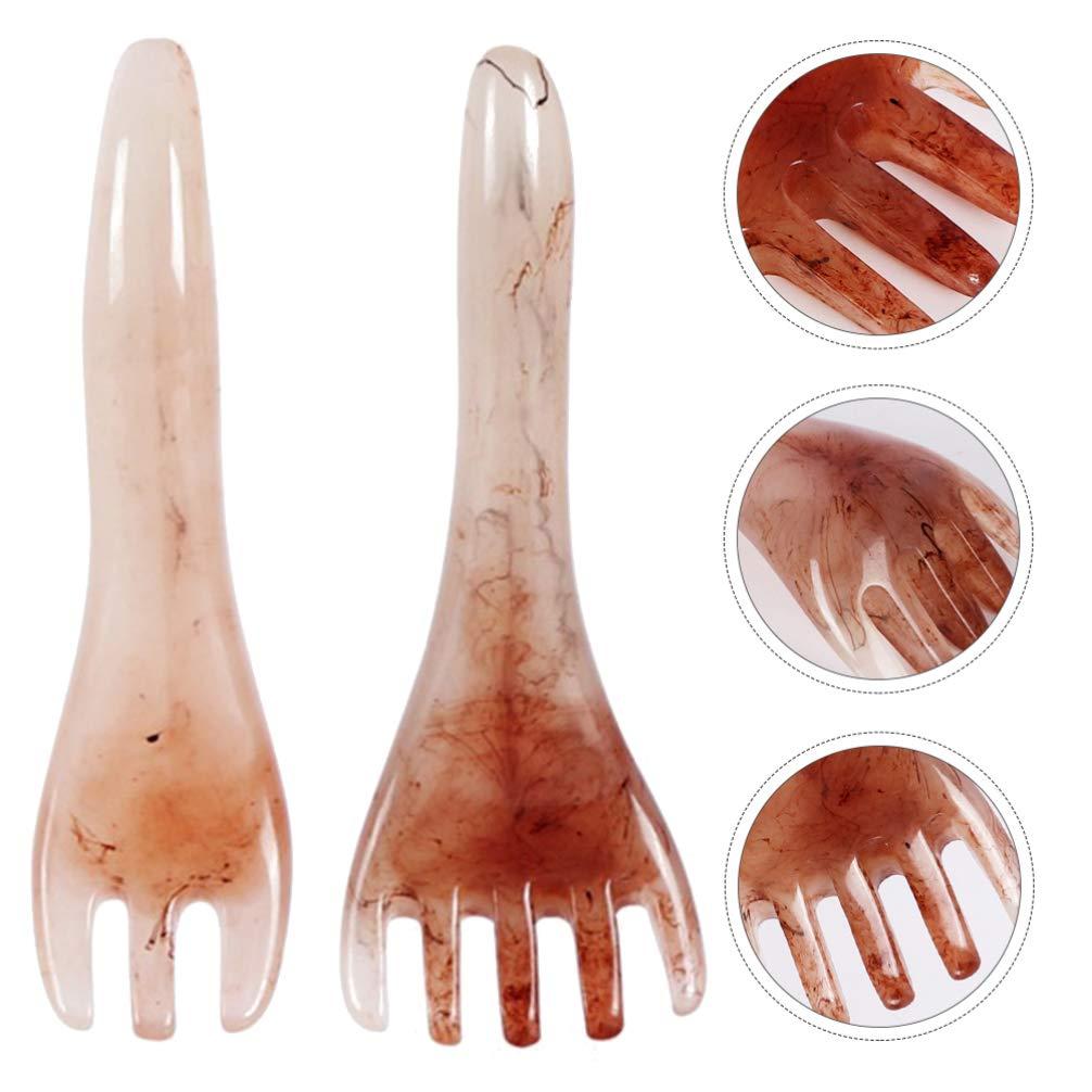 EXCEART EXCEART 2pcs Massage Rake Guasha Scraping Scalp Comb Multi- Functional Handheld Head Scratcher Massage Tool Massager for Head Caring, Relaxation, Physical Therapy, Acupoint Treatment