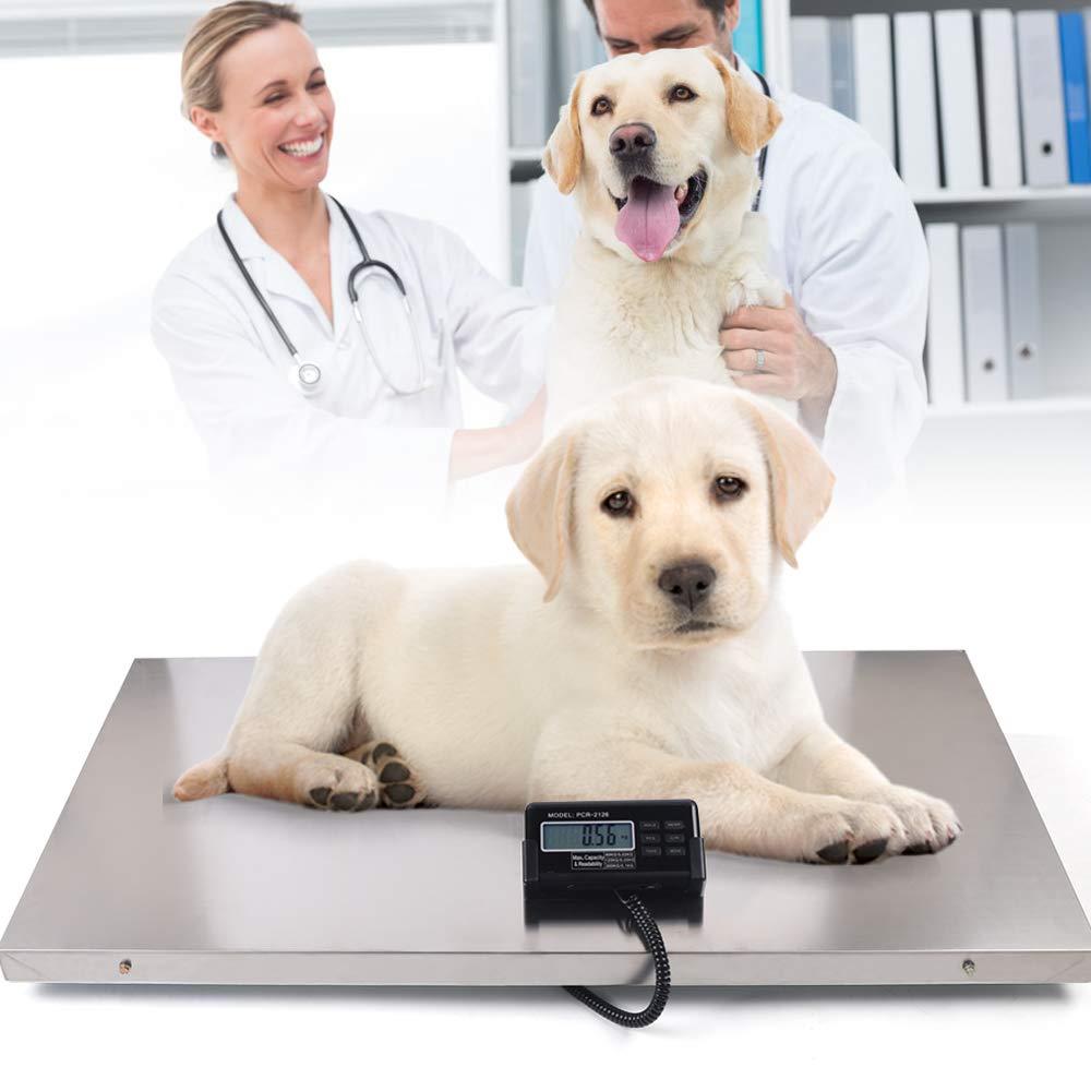 Veloqua Pet Scale, 440LB Digital Livestock Scale Vet Scale Stainless Steel Platform Electronic Scale Easy to Read LCD Screen for Weighing Large Animals Scale uesd in Home Pet Store Veterinary Hospital