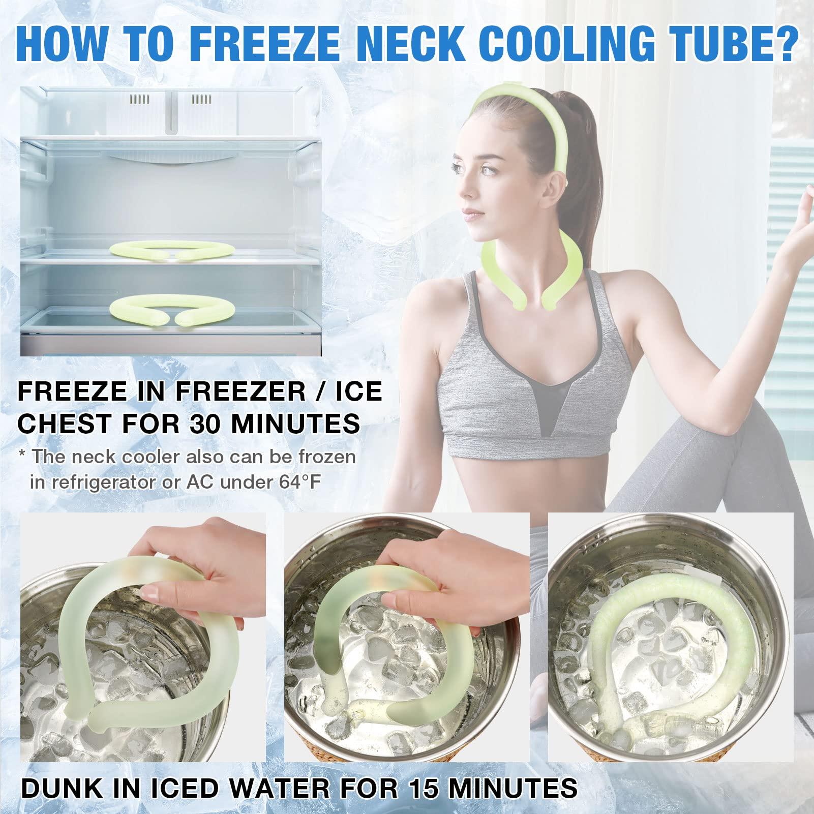 WILLOW WEAVE Cooling Neck Wraps Neck Cooling Tube Neck Coolers for Extremely Hot Weather, Reusable Neck Ice Pack Wrap, Keeping Cool in The Heat, Instant Cooling Refresh for Hot Flashes Menopause Outworks(Green)