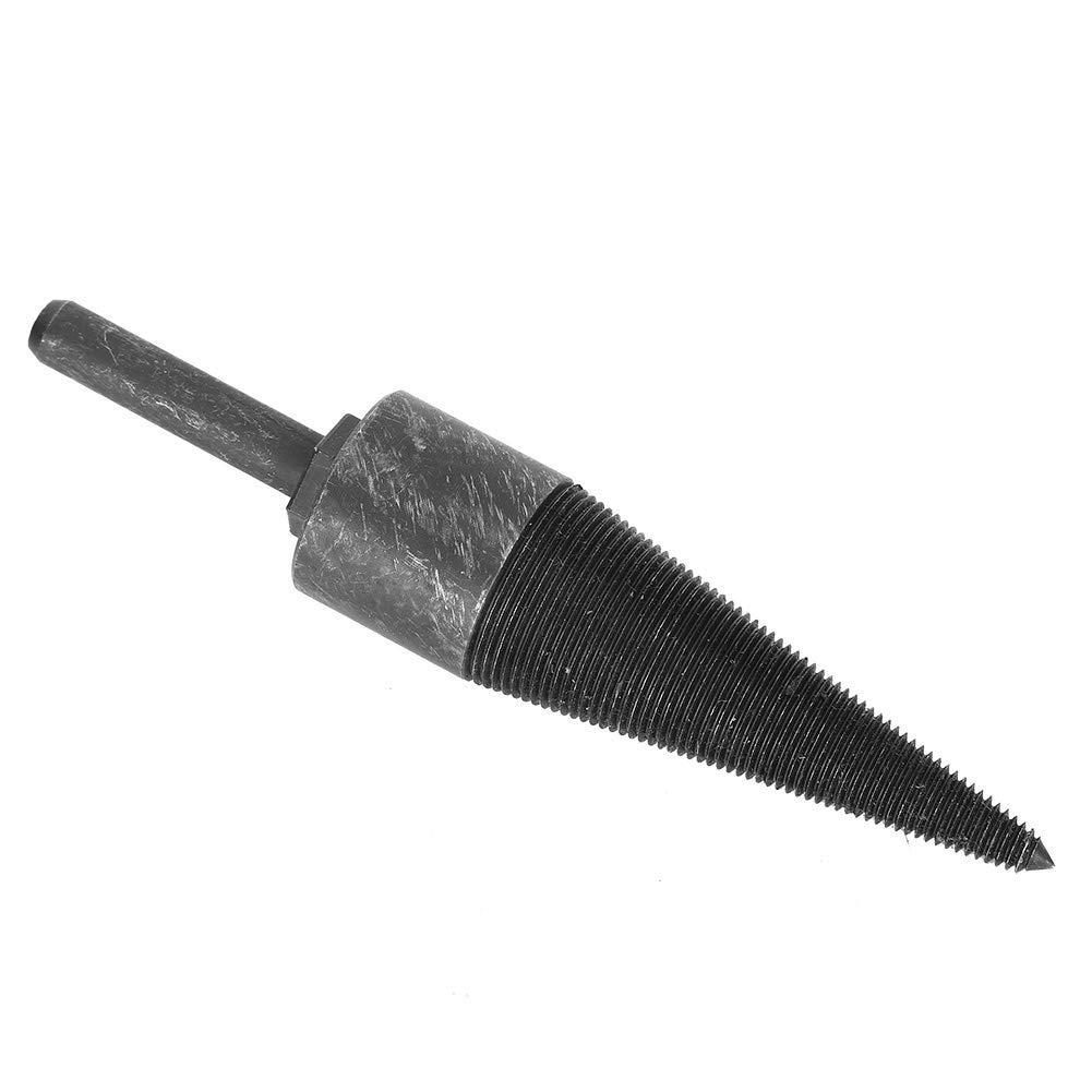 Hilitand Hex Shank Firewood Drill Bit Wood Splitter, 1.3in High Hardness Splitting Cone Reamer Punch Drilling Tool for Family Outdoor Camping Farm