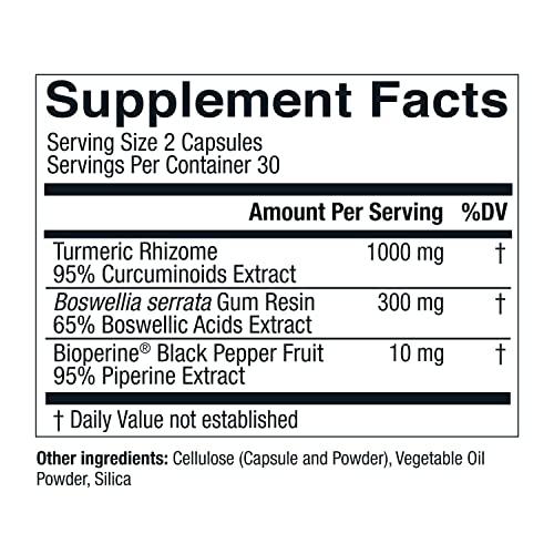 Live Conscious Live Conscious CurcuWell - Curcumin and Boswellia Blend | Maximum Strength Joint, Body and Cognitive Support - 60 Day Supply (2-Pack)