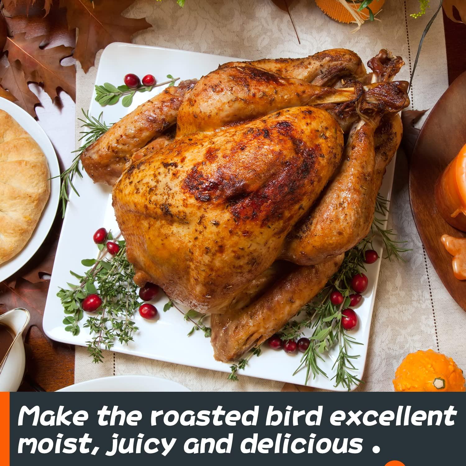 Venrothy Brining Bags for Turkey, 3 Pack, 26"×22", Extra Large Turkey brine bag Holds up 35lb, Thickened Brining Bag with 3 Cotton Strings, Double Zip-lock Seal Brine Bags for Turkey, Chicken, Beef, Pork, Ham