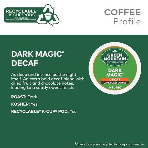 Green Mountain Coffee Roasters Green Mountain Coffee Dark Magic Decaf, Keurig Single Serve K-Cup Pods, Dark Roast Coffee, 60 Count, (6 Packs of 10)