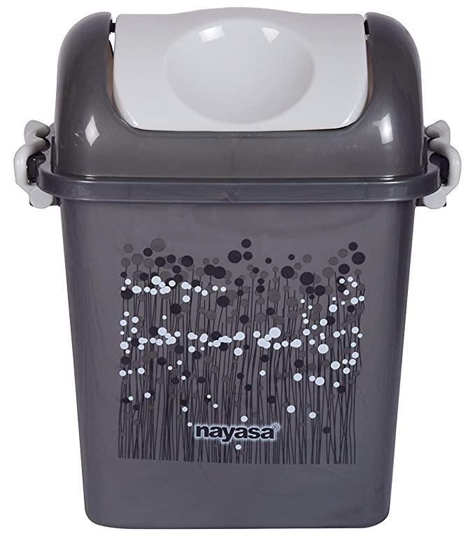 Radhya Intercontinental Plastic Bathroom Bucket- Bucket Set with Bathroom Mug Stool Patla, Dustbin and Tub, Soap Case, (25 Liters, Grey, Set 6 Pieces)
