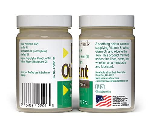Basic Organics Basic Brands - Vitamin E Ointment - 2 oz - Moisture Enhancing - Can Help Reduce Appearance of Scars, Stretch Marks, Fine Lines & Wrinkles - 6-Pack