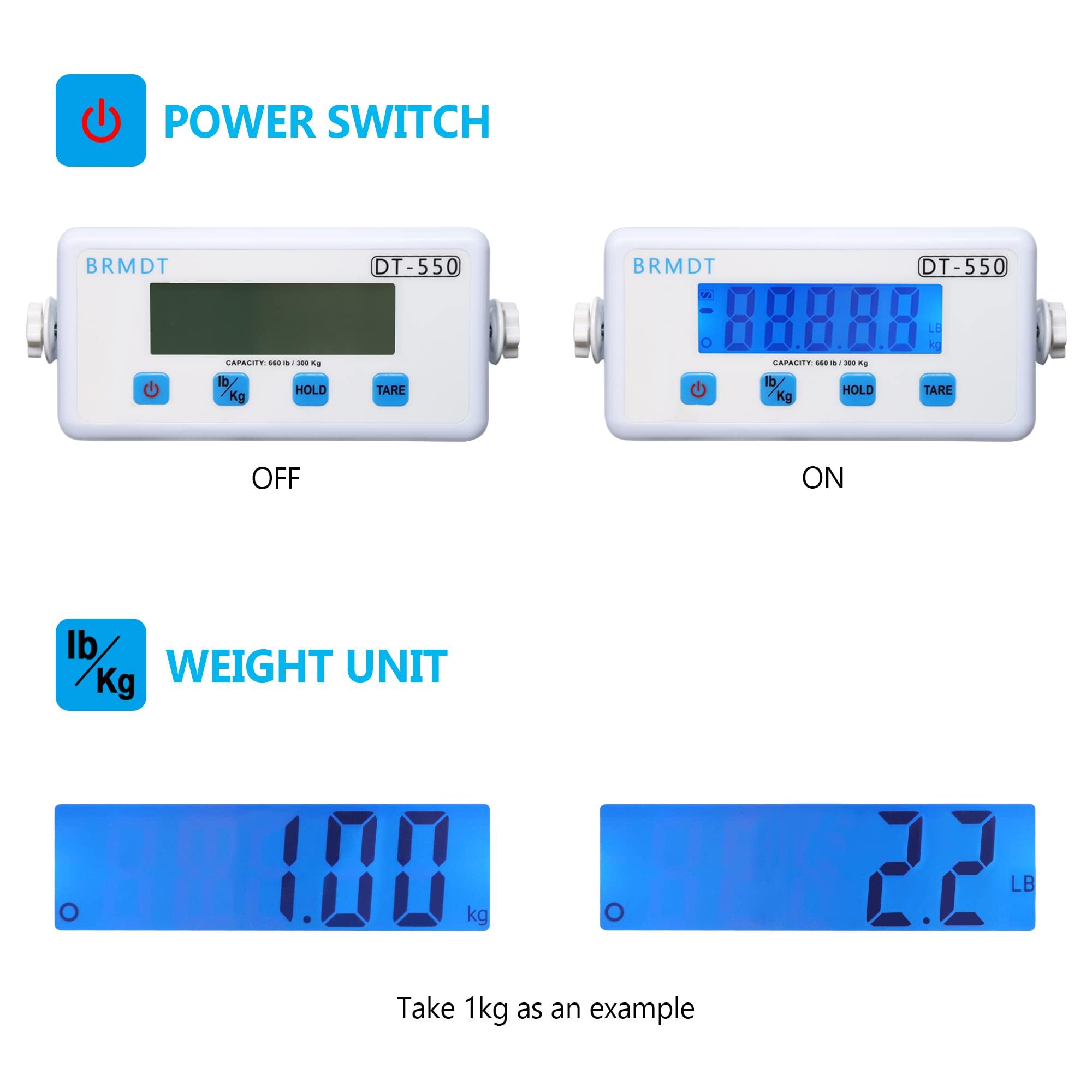 BRMDT BRMDT Digital Scales for Body Weight Heavy Duty for Hospital & Physician Use, Large Digital Display and Base with The Ability to Weigh Up to 660lbs/300kg (White, DT-550)