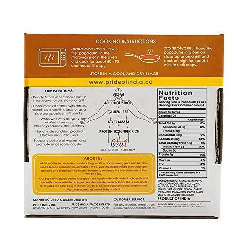 Pride Of India Pride Of India - Tikka Curry Mung Bean Papadum Lentil Crisp, Pack of 6 - 10 count (3.53oz - 100gm) - Instant Microwaveable Vegan Healthy Crackers | Tastes like Indian Curry Sauce | Mild Spice Level