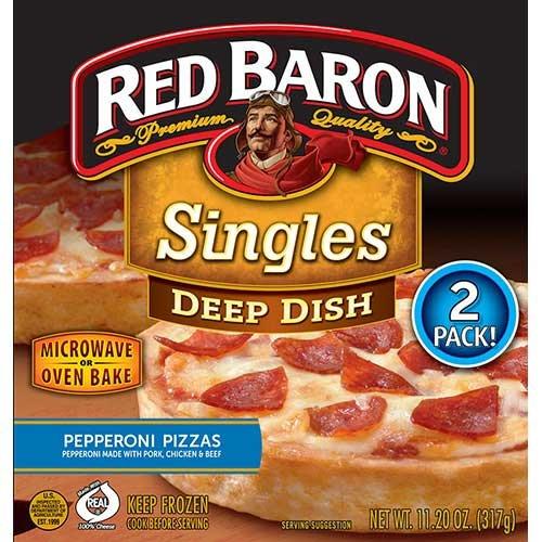 Schwans Red Baron Deep Dish Singles Pepperoni Pizza, 11.2 Ounce - 12 per case.