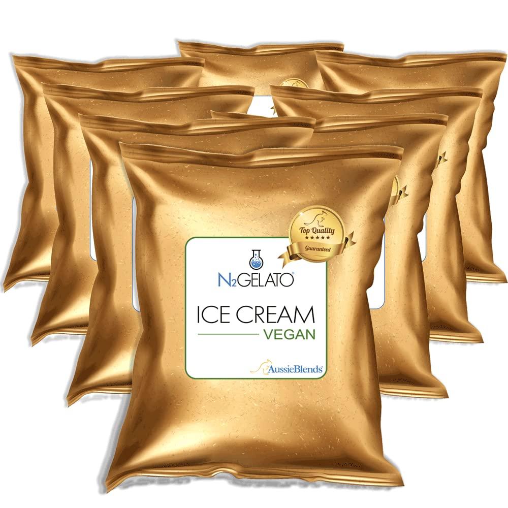AussieBlends AussieBlends Vegan Ice Cream Mix for Soft Serve, Rolled Ice Cream, Gelato, Liquid Nitrogen Ice Cream, Hard Ice Cream, and Scooped Ice Cream, 8-Pack