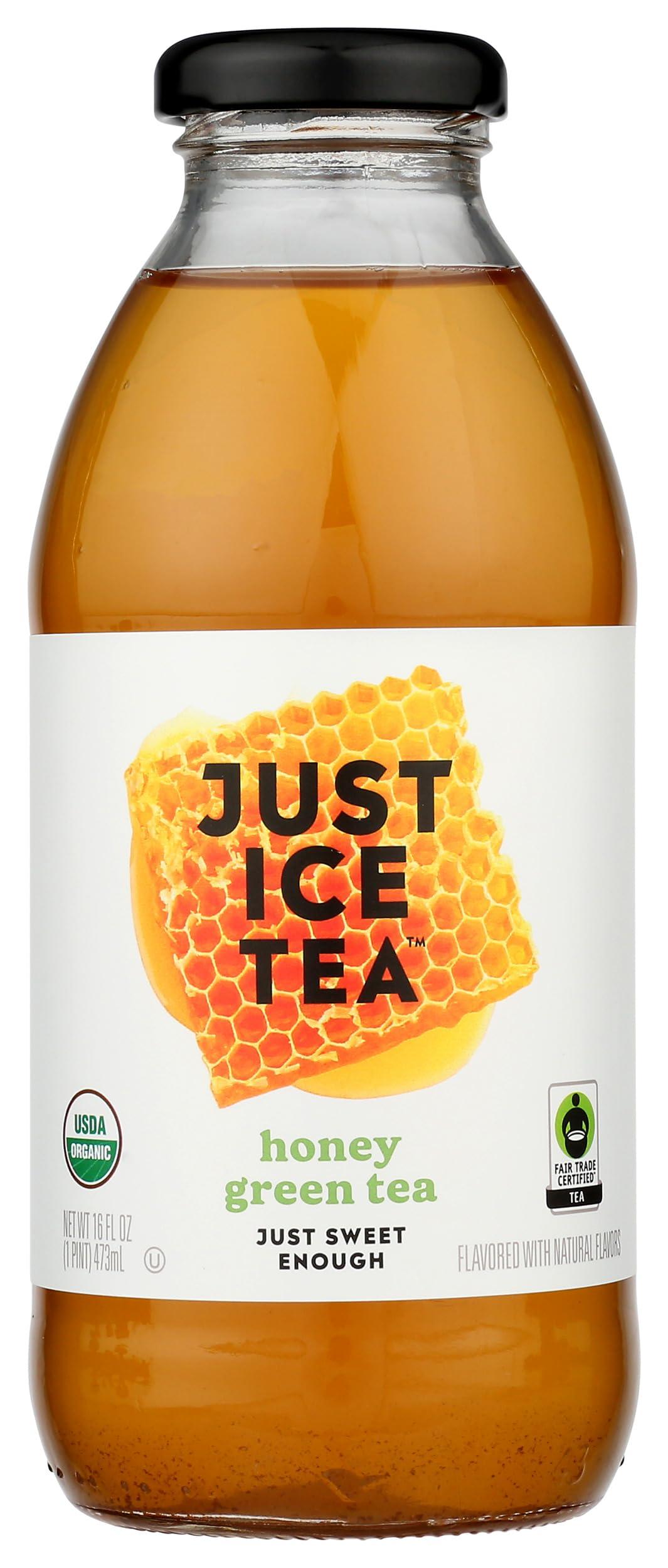 Eat the Change Eat The Change Just Ice Tea Organic Honey Green Tea, Kosher, 16 Fluid Ounces (Pack Of 12)