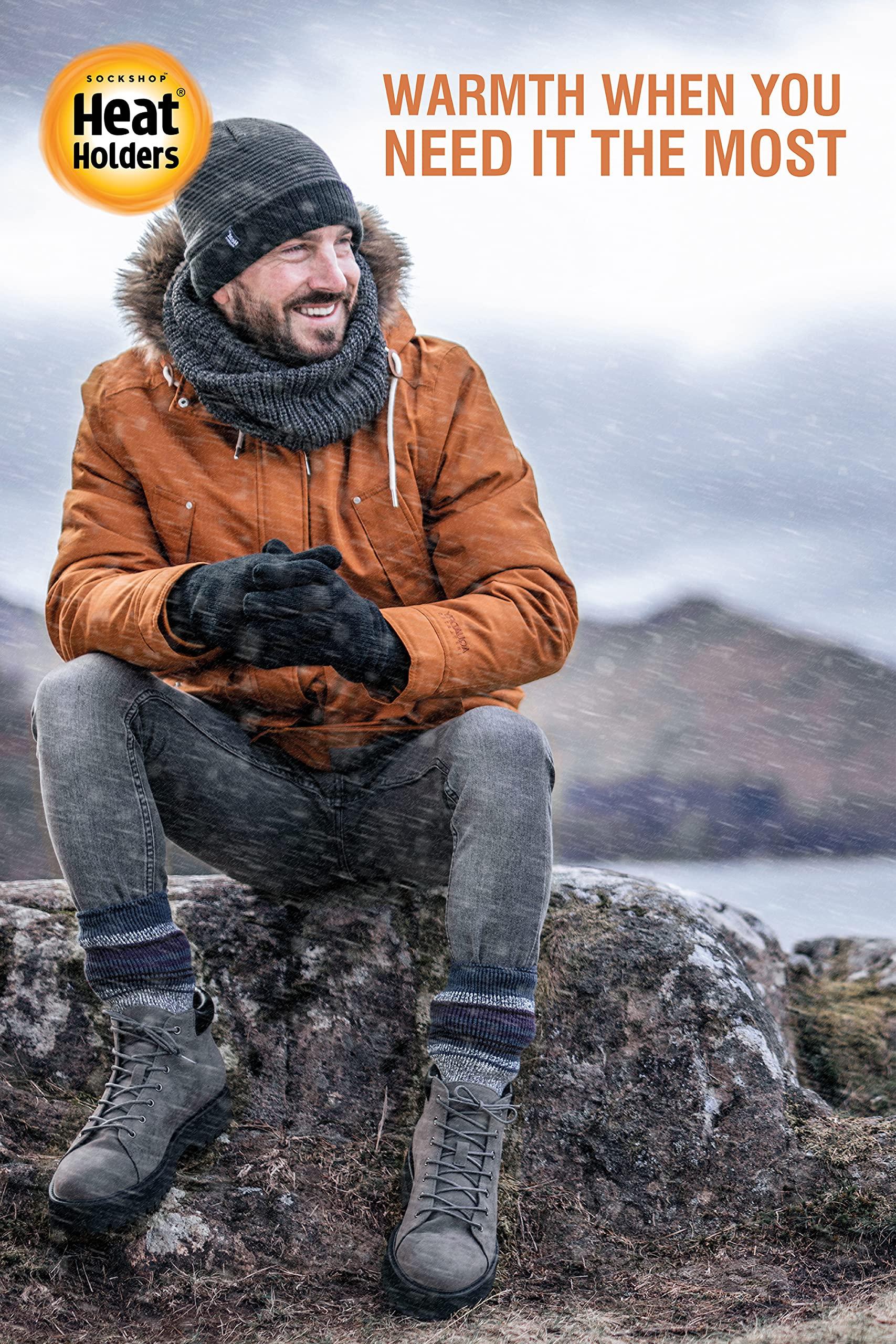 HEAT HOLDERS Heat Holders Mens Original Extra Long Thermal Socks Size 7-12 Us (Charcoal Gray)