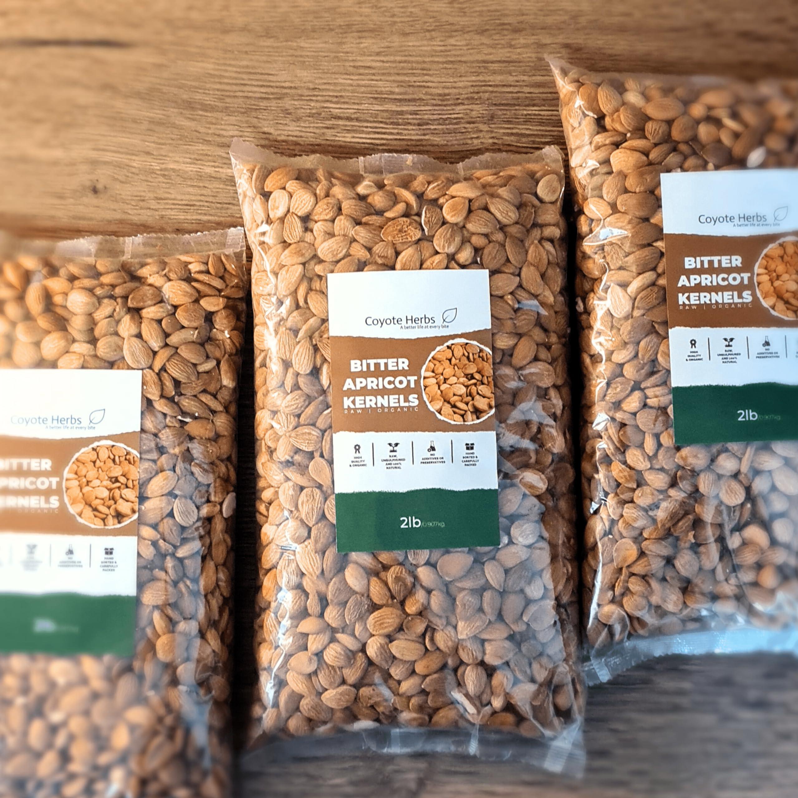 Coyote-herbs Coyote-herbs Bitter apricot kernels 907g/ 32 oz Raw Seeds, Premium bitter Almonds - Rich in Natural Vitamin B17