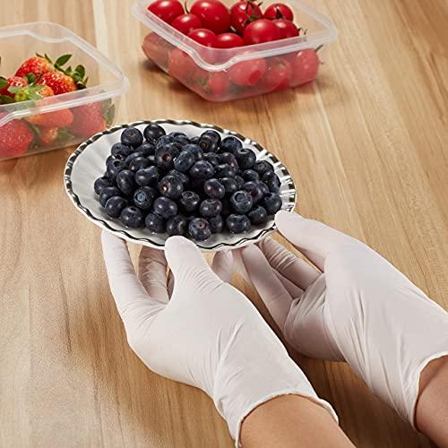 zomchain nitrile gloves Disposable Kid Gloves, Nitrile Gloves for 7-14 Years - Latex Free Gloves, Food Grade, Powder Free - for Halloween Preparation, Crafting, Painting, Gardening, Cooking, Cleaning - 100 PCS White