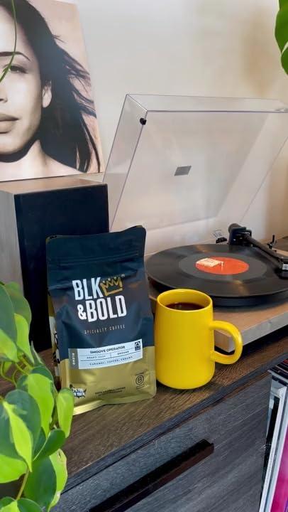 BLK & Bold BLK & Bold Ground Coffee, Smoove Operator Premium Dark Roast, 100% Arabica Beans, 12 oz Bag