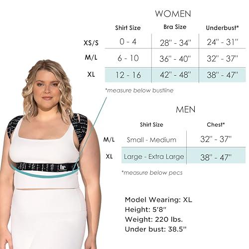 BackEmbrace BackEmbrace Posture Corrector for Women and Men - Made in USA - Slim and Adjustable Shoulder Brace - Back Brace for Back Pain Relief - Black Drizzle Large