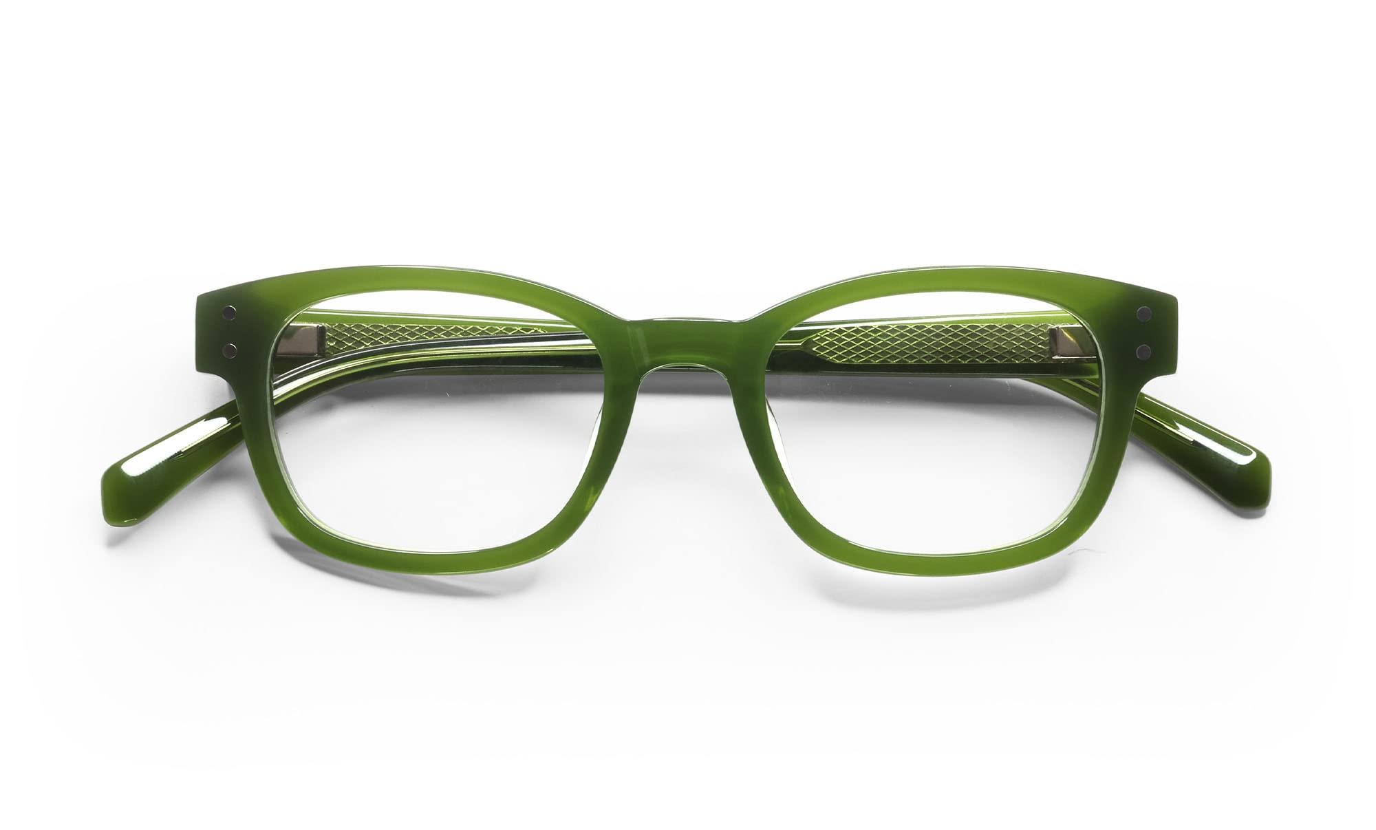 eyebobs eyebobs Biff Premium Readers for Women and Men | Round Eye Glasses | Olive Green Front and Temples | 1.25