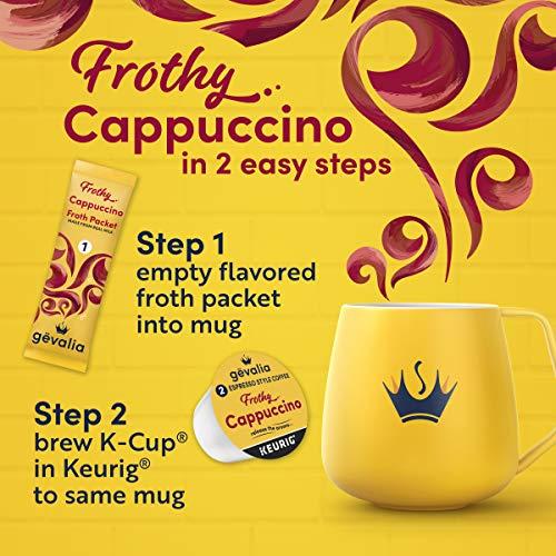 Gevalia Gevalia Frothy 2-Step Cappuccino Espresso Kâ€Cup® Coffee Pods & Froth Packets Kit (36 ct Pack, 6 Boxes of 6 Pods with Packets)
