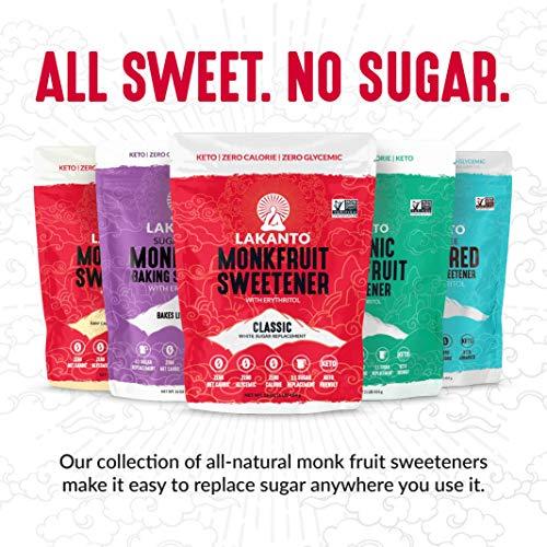 Lakanto Lakanto Classic Monk Fruit Sweetener with Erythritol - White Sugar Substitute, Zero Calorie, Keto Diet Friendly, Zero Net Carbs, Baking, Extract, Sugar Replacement (Classic White - 1.76 lb Pack of 3)