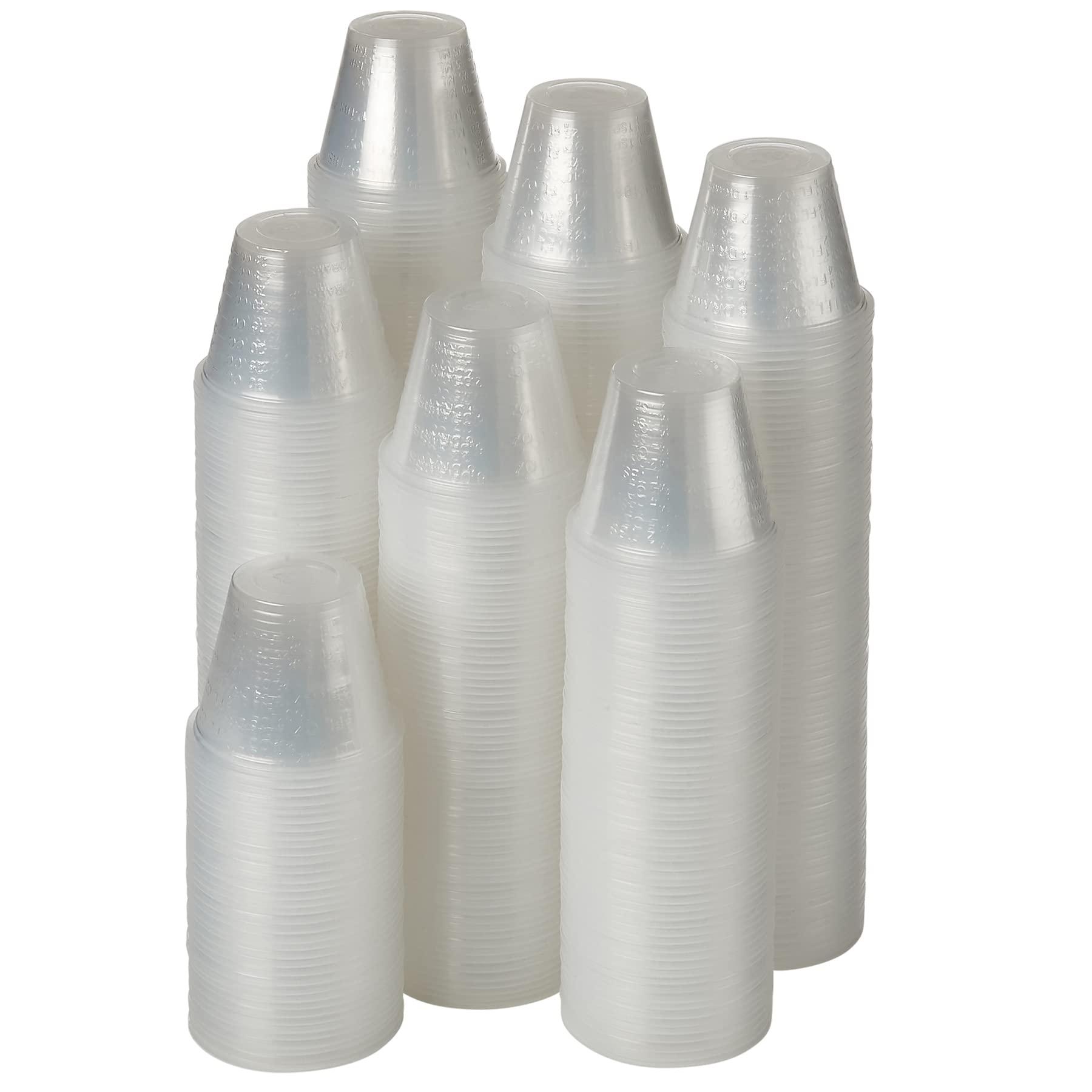 MEDca Clear Medicine Cups (1oz) - Pack of 500 - Plastic Disposable Graduated Medicine Cups with Measurements for Medication Arts & Crafts Mouthwash and More