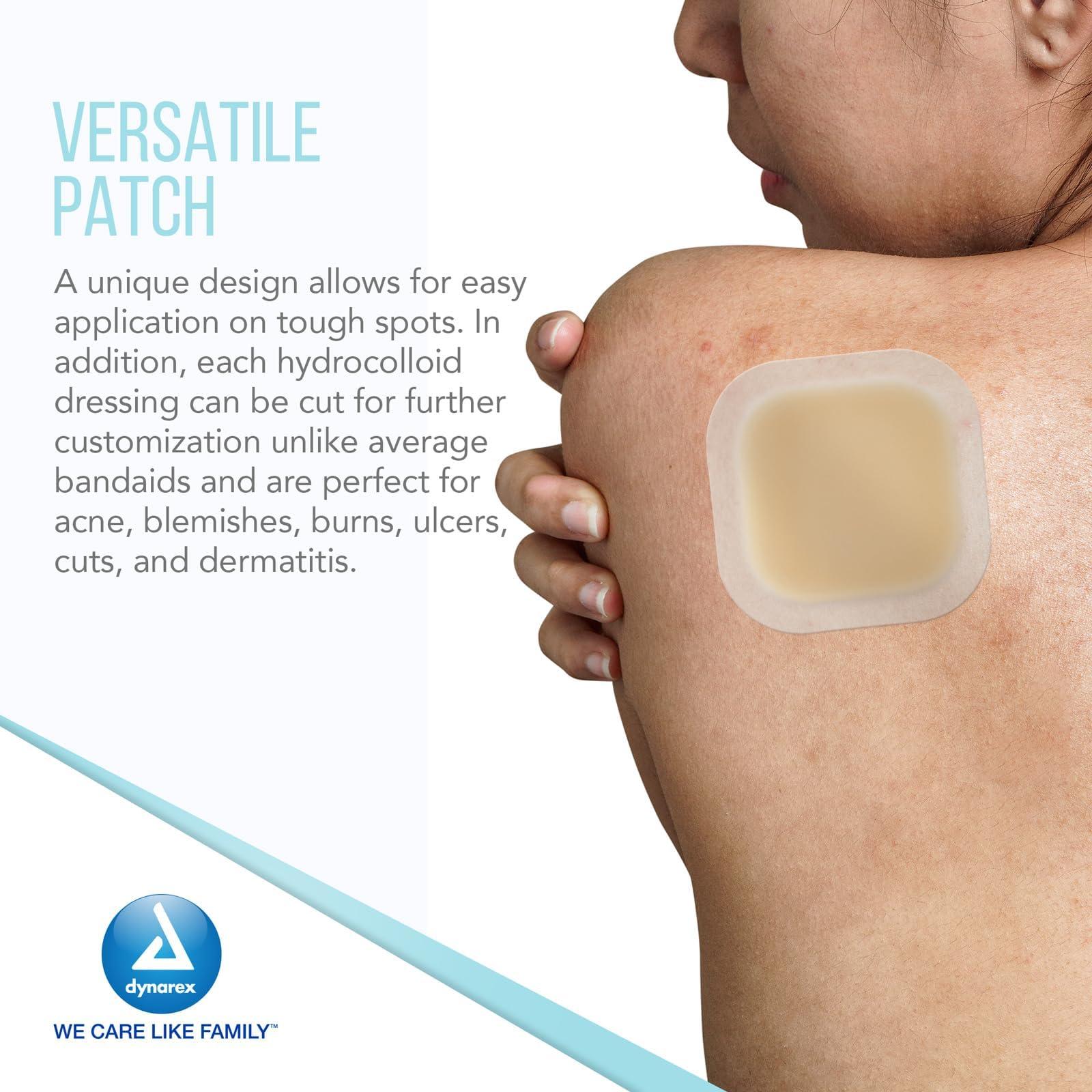 Dynarex Dynarex DynaDerm Hydrocolloid Dressings, Sterile Moist Bandages, 2" x 2," Thin & Latex-Free, Peel-Down Patches, 1 Case - 12 Boxes of 20 DynaDerm Hydrocolloid Dressings