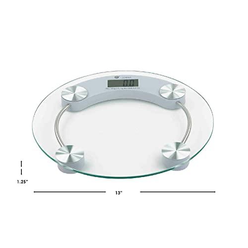 Home Basics Home Basics Glass Bathroom Scale Round, No Size, Clear