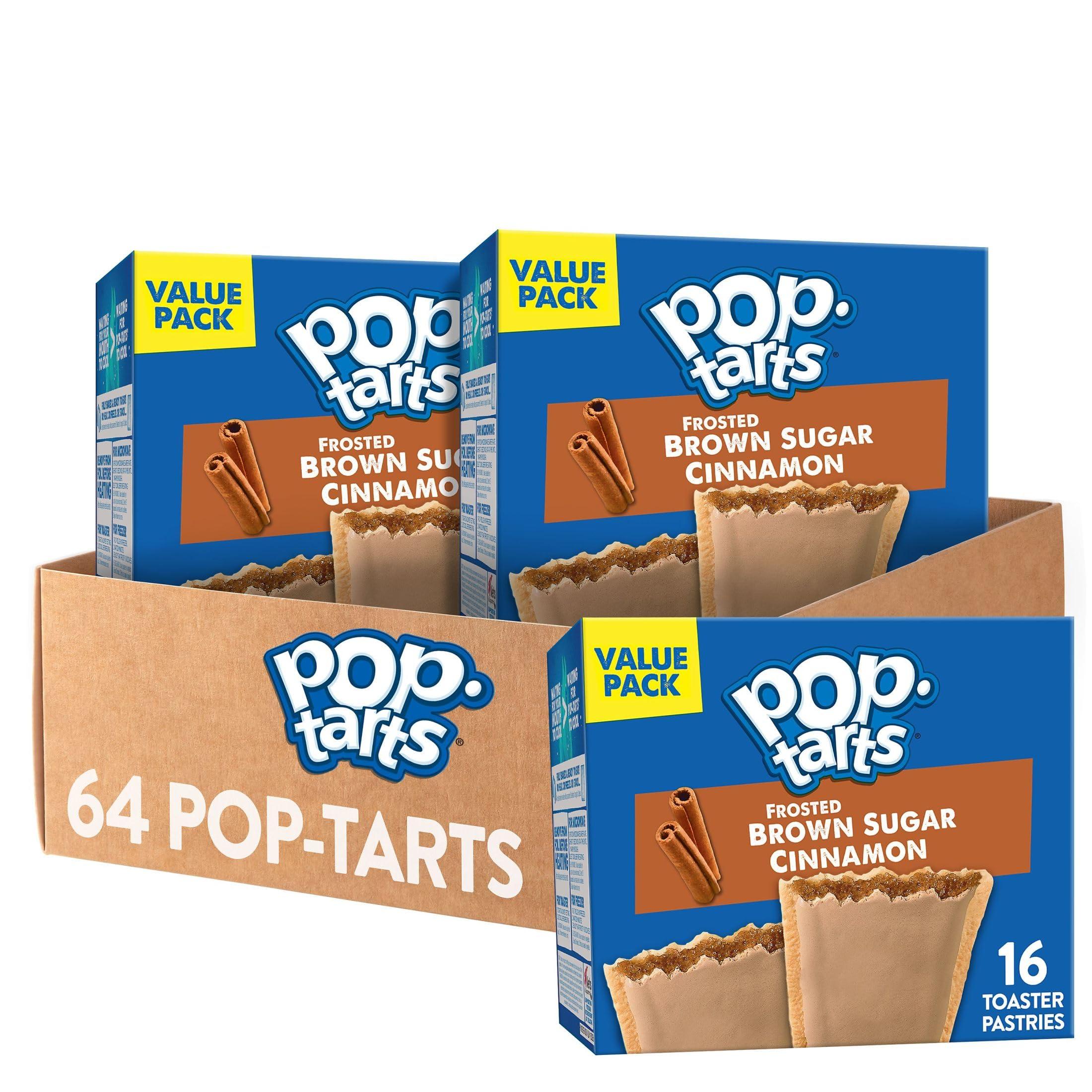 Pop-Tarts Pop-Tarts Toaster Pastries, Breakfast Foods, Kids Snacks, Frosted Brown Sugar Cinnamon, Value Pack (64 Pop-Tarts)
