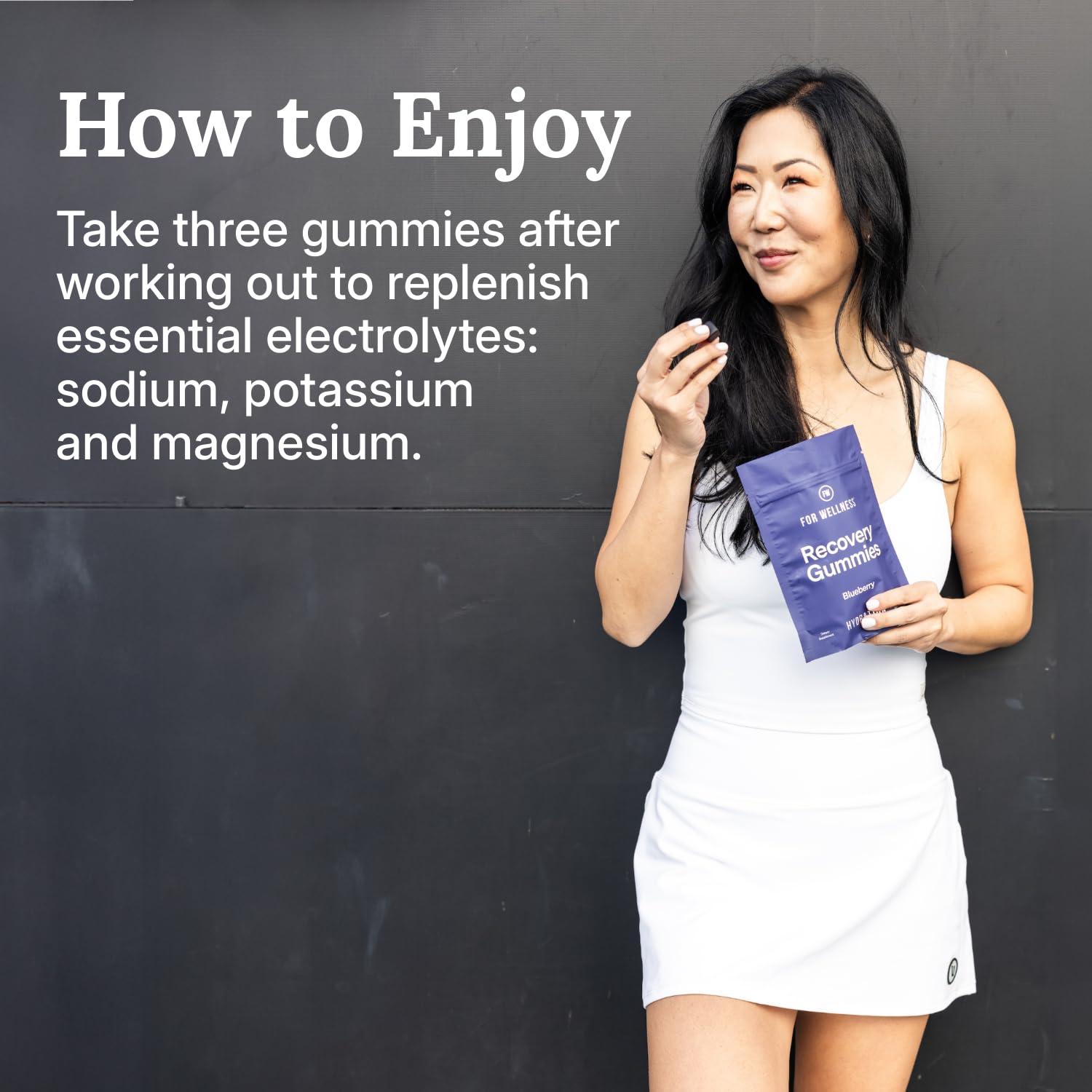 For Wellness Electrolyte Recovery Gummies Blueberry Flavor Hydration Gummies with VitaBlue Blueberries & Electrolytes - Exercise Recovery, Energy Boost, Replenishment & Antioxidants Non-GMO, Vegan, Gluten-Free