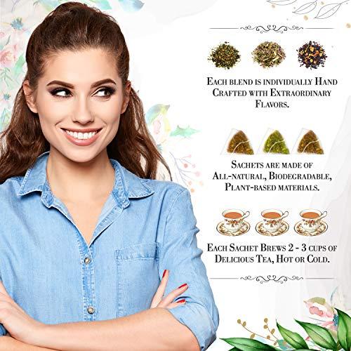 La Tea Dah Hibiscus Flower Herbal Tea by La Tea Dah | Premium Caffeine Free Hibiscus Tea Bags Blended in the USA | Delicious as Hot or Iced Tea | Floral Tea Gift Collection (12 Decaf Sachets)