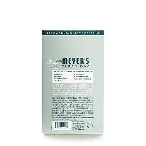 Mrs. MEYER'S MRS. MEYER'S CLEAN DAY Dryer Sheets, Fabric Softener, Reduces Static, Infused with Essential Oils, Birchwood, 80 Count