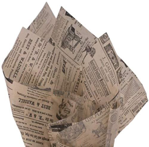 GBBD Old Newsprint Tissue Paper - with Vintage Designs for Gift Wrapping 24 Decorative Sheets 20" X 30" (Newspaper)