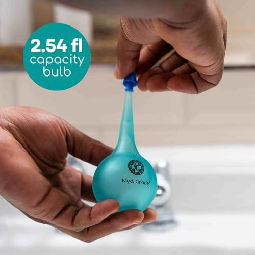 Medi Grade Medi Grade Ear Bulb Syringe - Effective Ear Wax Removal Tool with Add-on Quad-Stream Tip - Travel-Friendly Ear Cleaning Kit for Gentle Ear Cleaning - Ear Flusher for Ear Wax - 2.54 fl oz