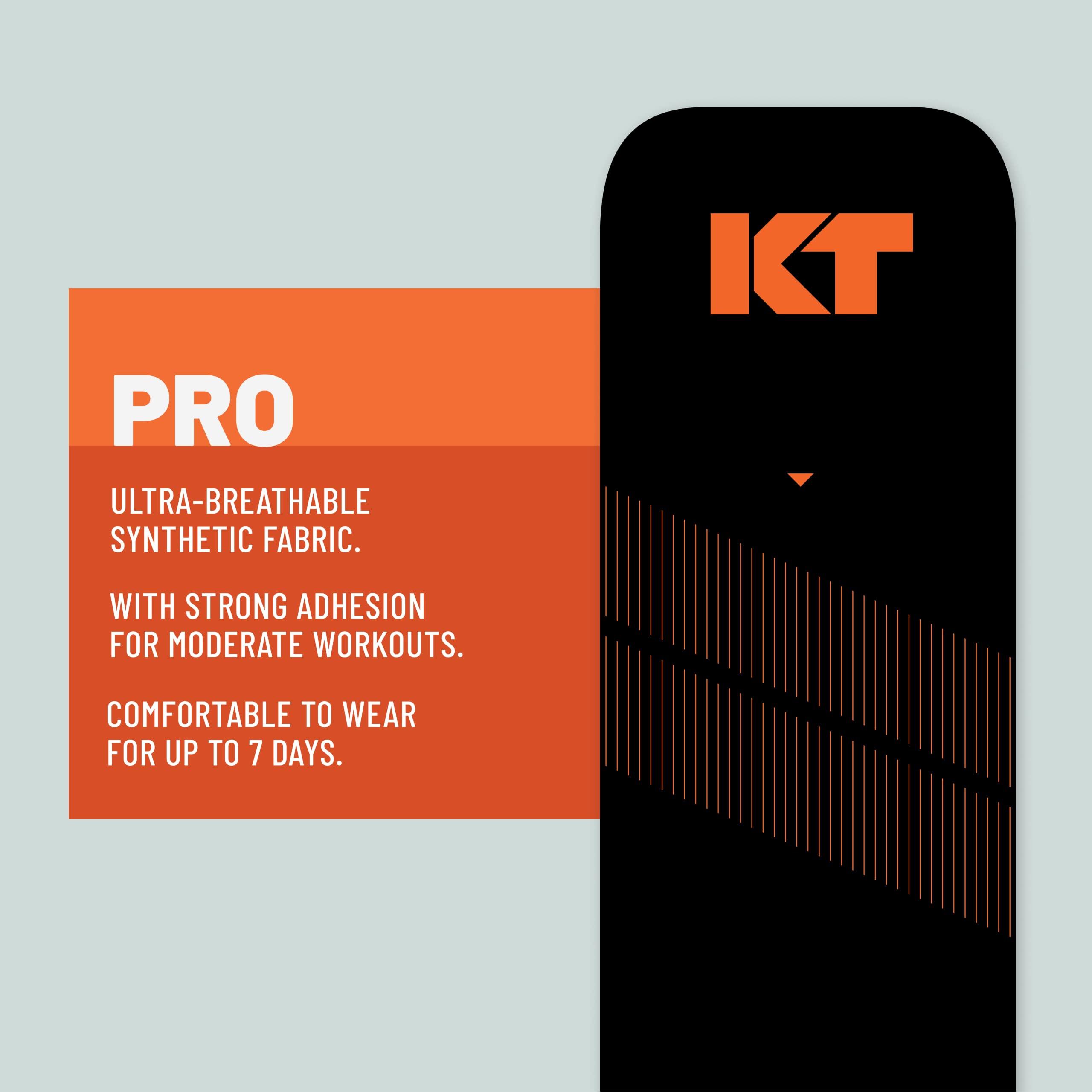 KT Tape KT Tape, Pro Synthetic Kinesiology Athletic Tape, 20 Count, 10 Precut Strips, Jet Black