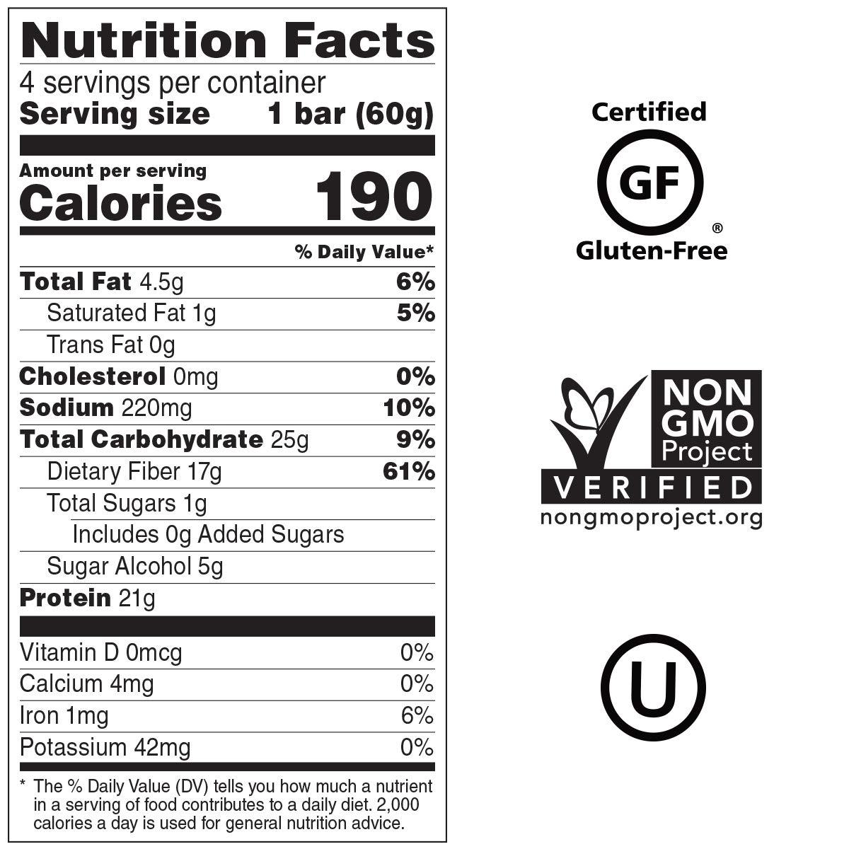 No Cow No Cow Protein Bar, Peanut Butter Chocolate Chip, 21g Plant Based Protein, Keto Friendly, Low Carb, Low Sugar, Dairy Free, Gluten Free, Vegan, High Fiber, Non-GMO, 4 Count