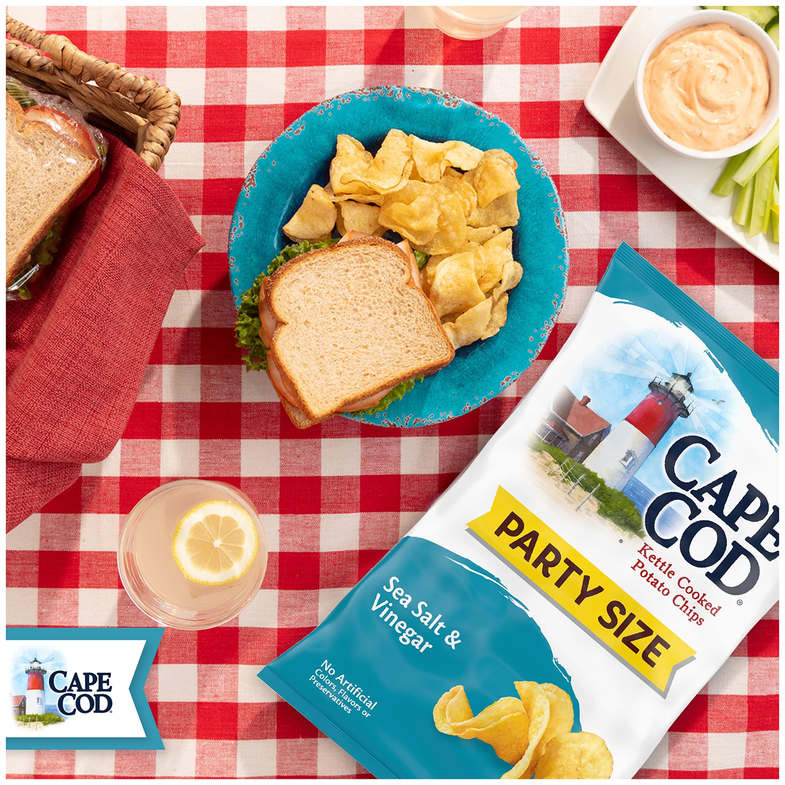 Cape Cod Cape Cod Potato Chips, Sea Salt & Vinegar Kettle Chips, 13 Oz Party Size (Pack of 9)