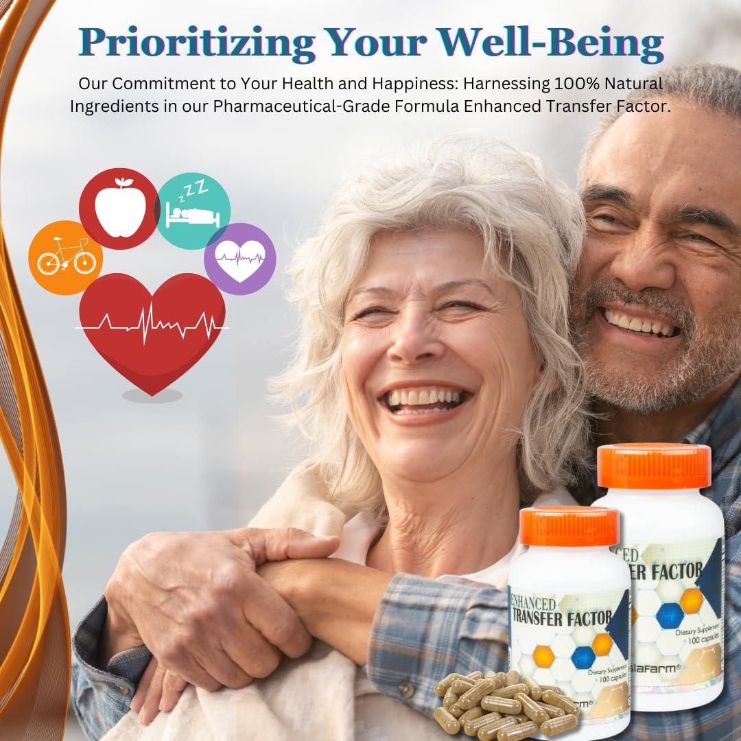 Dislafarm Transfer Factor Enhanced, 100 Natural Capsules, Immune Support - Transfer Factor Multi Immune from Cow Colostrum, Egg Yolk & Special Blend of Mushrooms