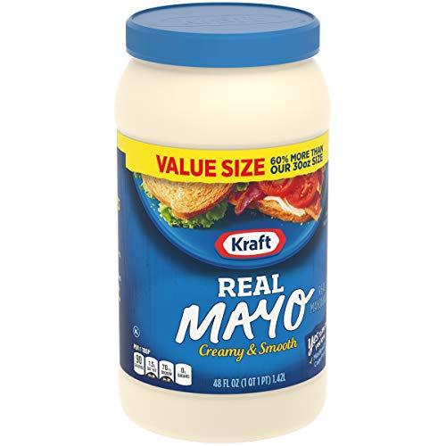 Kraft Kraft Real Mayo Creamy & Smooth Mayonnaise - Classic Spreadable Condiment for Sandwiches, Salads and Dips, Made with Cage-Free Eggs, For a Keto and Low Carb Lifestyle, 48 fl oz Jar