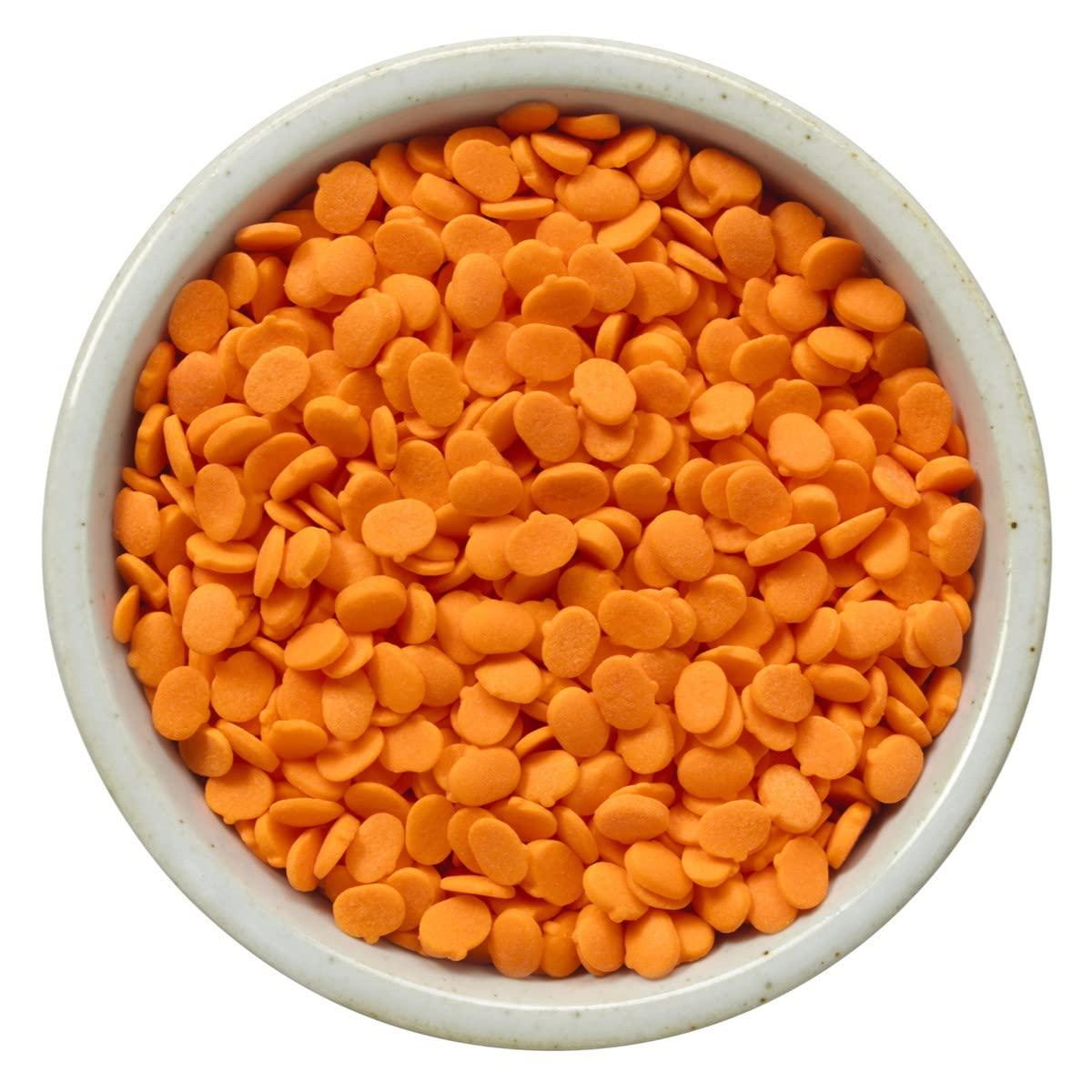 WinCrest Bulk Foods Fall & Halloween Sprinkle Mix || Jimmies || Edible Baking Decoration (Mini Orange Pumpkin Shapes)