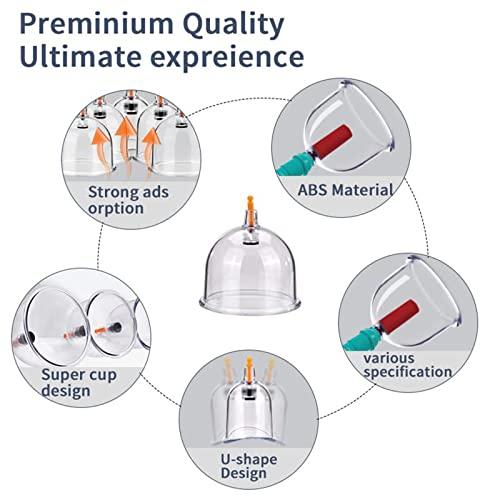 carezoe Cupping Therapy Set, 24Pcs Professional Chinese Acupoint Massage Therapy Cups with Vacuum Pump/Removable Magnetic Column, Hijama Physical Biomagnetic Cupping Kit (Standard 24Pcs)