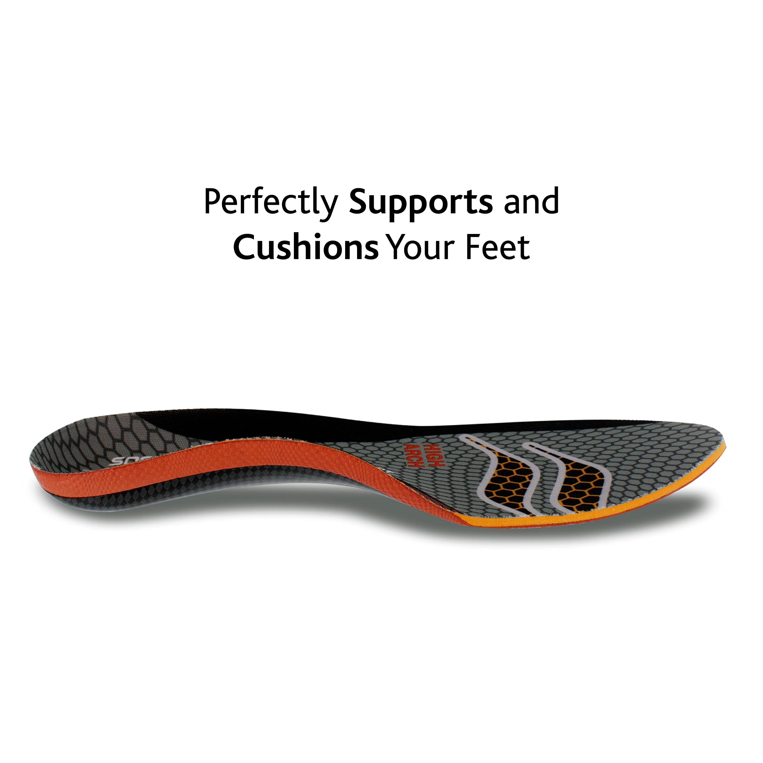 Sof Sole Sof Sole Women\'s High Arch Unisex FIT Support Insoles, Grey, Women\'s 9-10/Men\'s 7-8