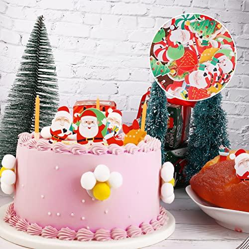 TOYMIS 300pcs Edible Christmas Cake Decorations, Edible Wafer Paper Christmas Cupcake Decorations Edible Christmas Cake Toppers for Xmas Festival birthday Party Food Decor
