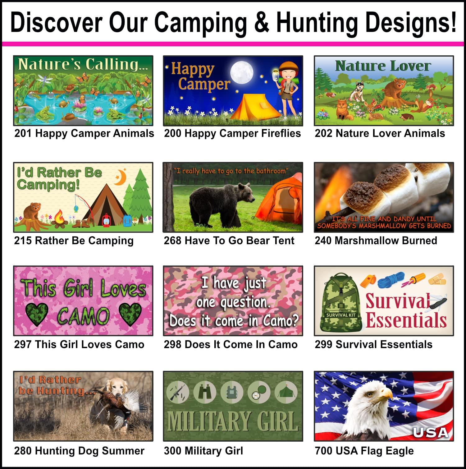 Gotta Tinkle! Packable Toilet Paper Rolls | Travel-Size Protective Dispensers | Coreless & Biodegradable | Hunting, Camo & Military (3-Pack) (319 Eagle with American Flag)